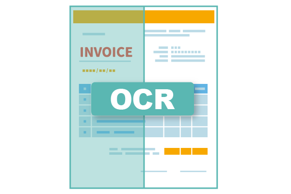 invoice illustration with OCR scanning information